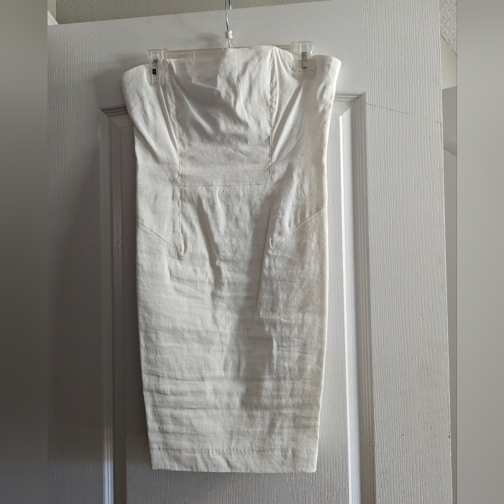 Bebe White Strapless dress - Great for Bridal Shower, bach party or Initiation